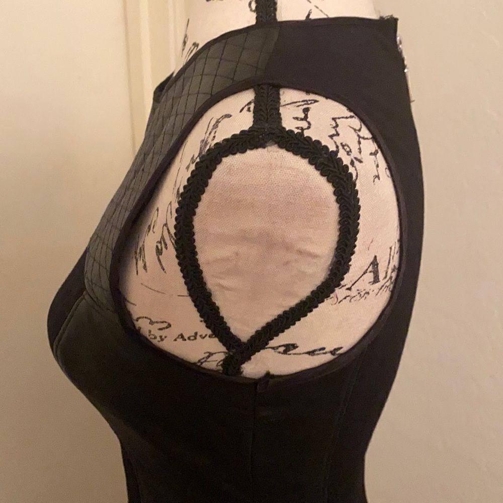 Bebe Black Leather Panel Dress - Picture 5 of 13